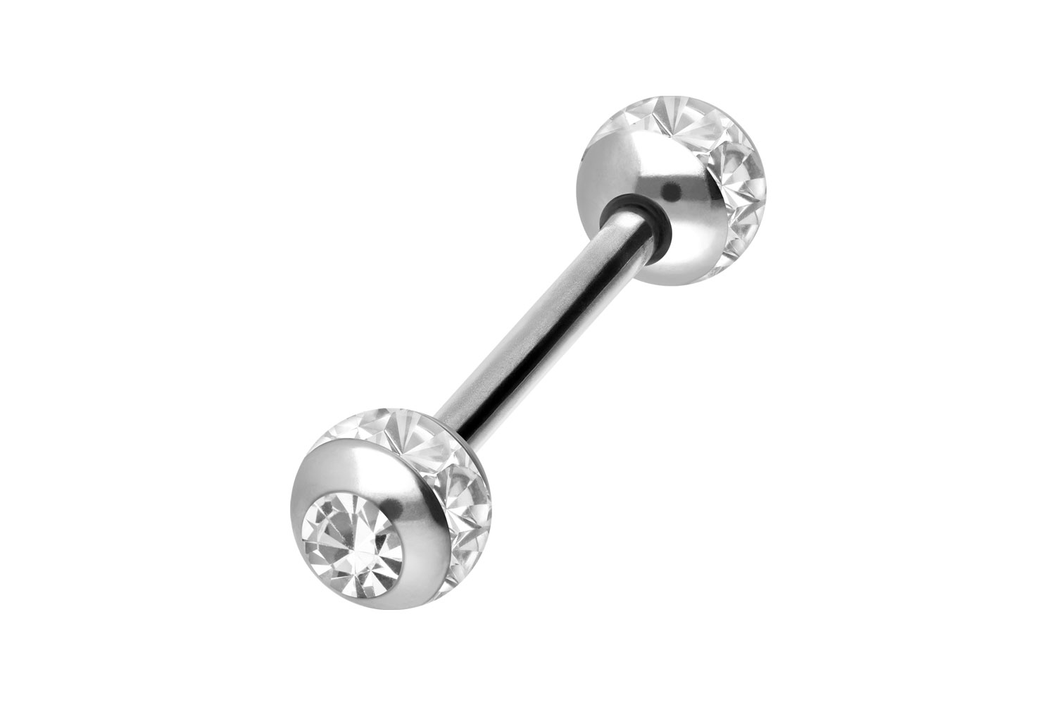 Titan Barbell Piercing EPOXY-RING-KUGELN + KRISTALLE